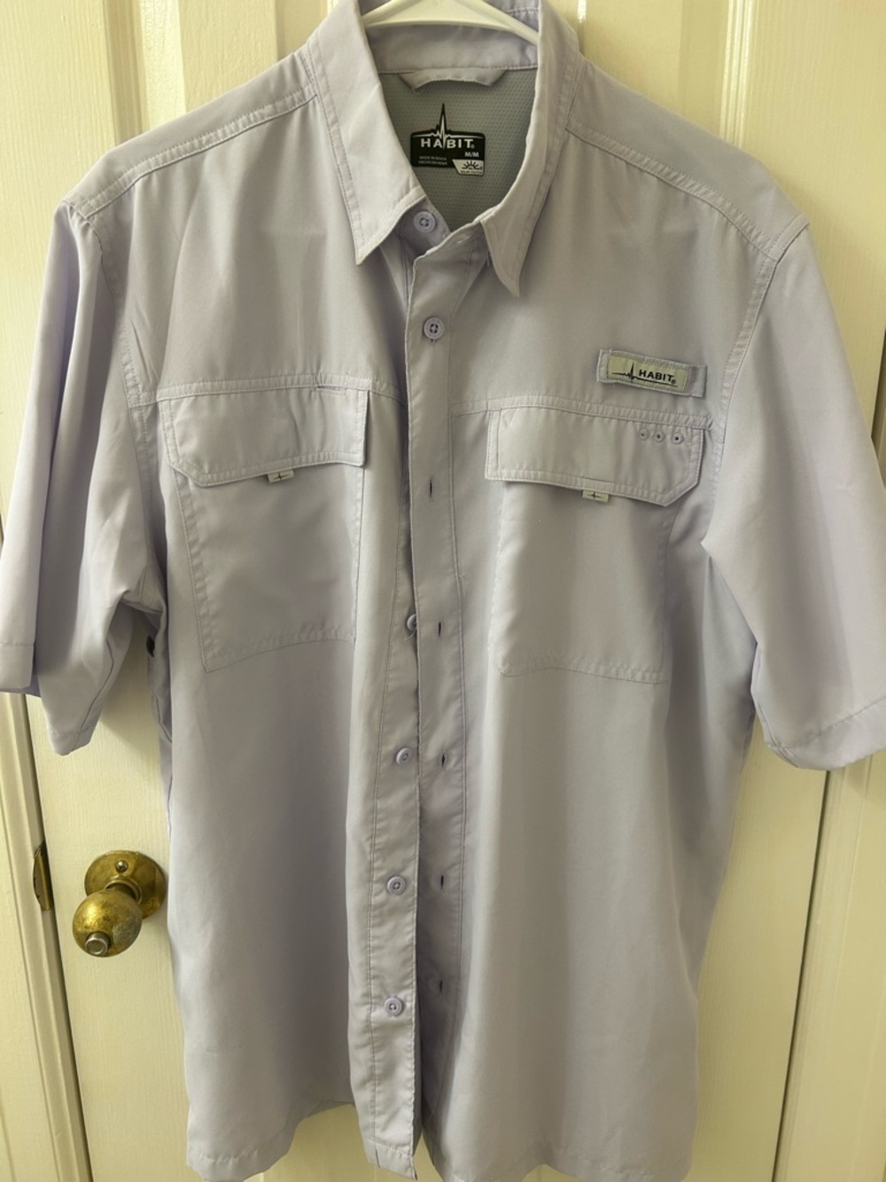 Habit Men’s Short-Sleeve Button-Down Shirt in Light Lavender